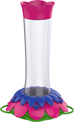 So Real Gravity Flower Hummingbird Feeder, 5-port, Purple & Fuchsia