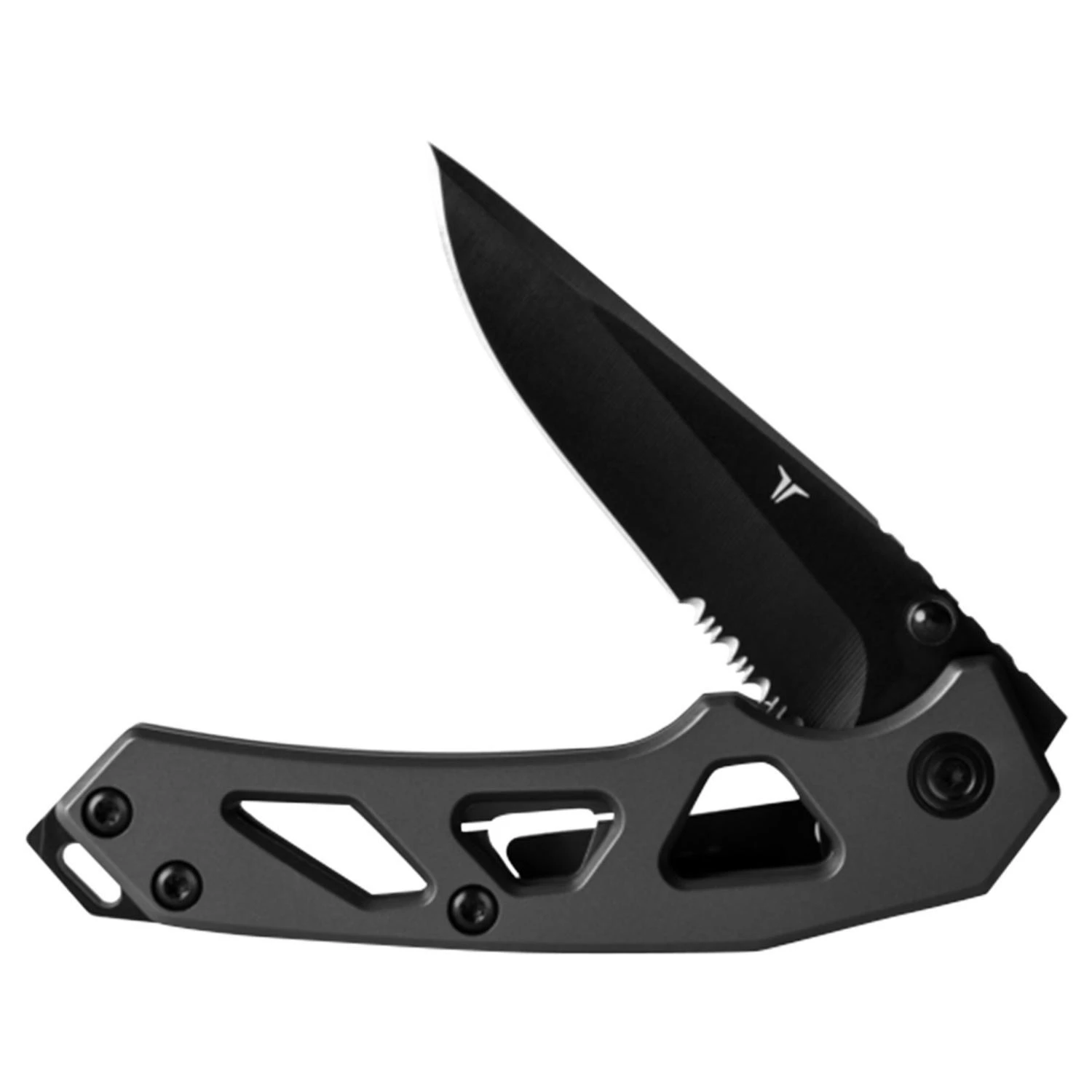 Black/gray 8cr13mov Stainless Steel 8 In. Edc Folding Knife With Glass Breaker