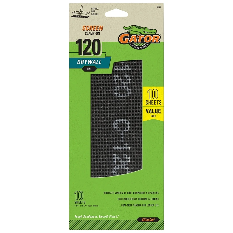 Sanding Screen, Medium, 4-1/4 x 11-1/4 In., 10-Pk.
