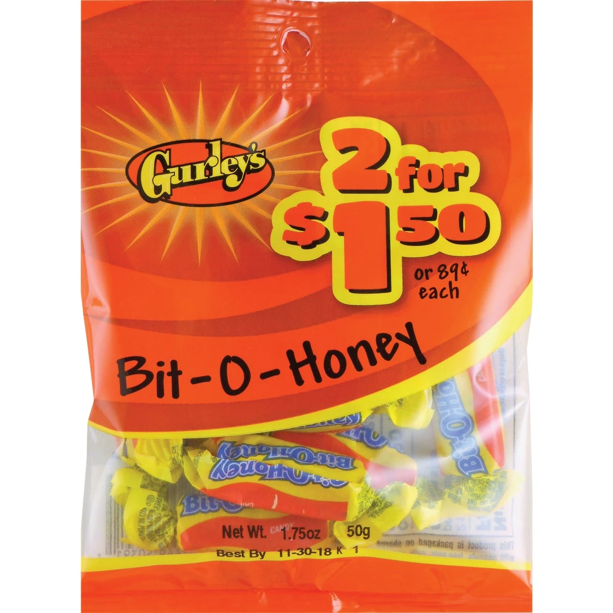 Bit O Honey Individually Wrapped Candy Bag 2 Ounce