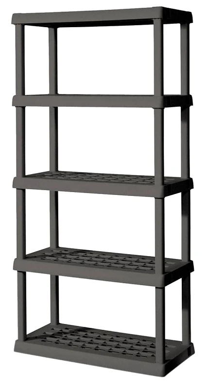 36 In. W X 75.125 In. H X 18 In. D 5-shelf Plastic Shelving Unit