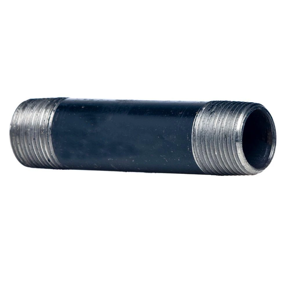 1/2" X 10" Black Steel Nipple Pipe - Durable Plumbing Connection