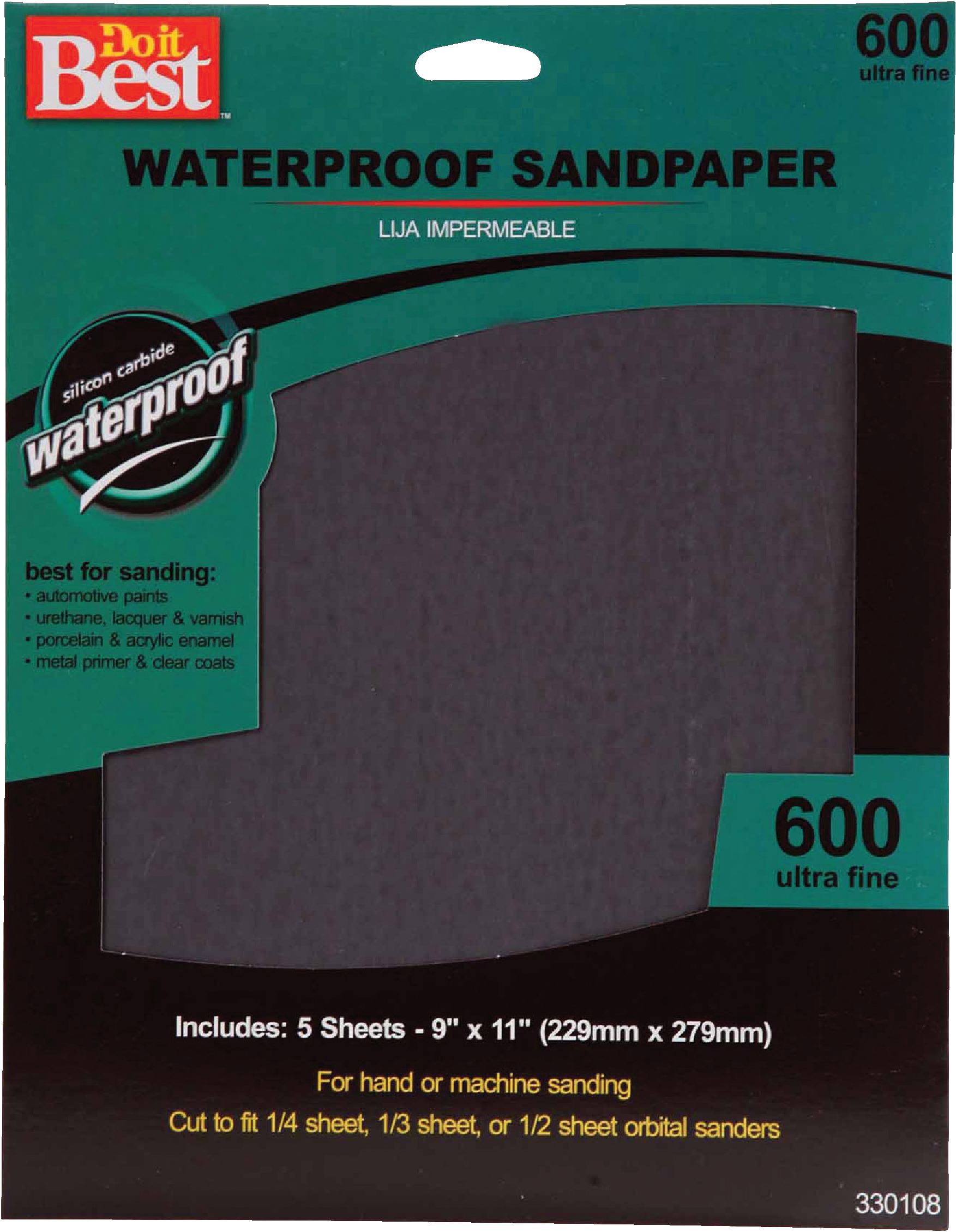 Do it Best Waterproof 9 In. x 11 In. 600 Grit Ultra Fine Sandpaper (5-Pack)