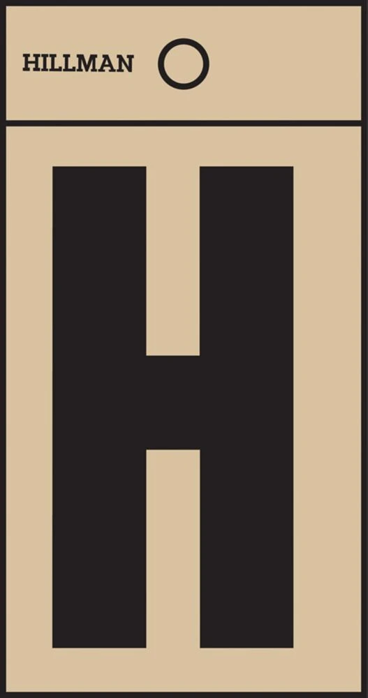 2-inch Black On Gold Square-cut Mylar Letter H