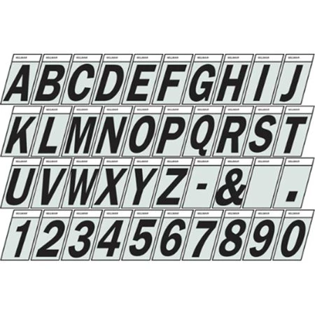 1" F BLK/SLV REFLECT LETTER