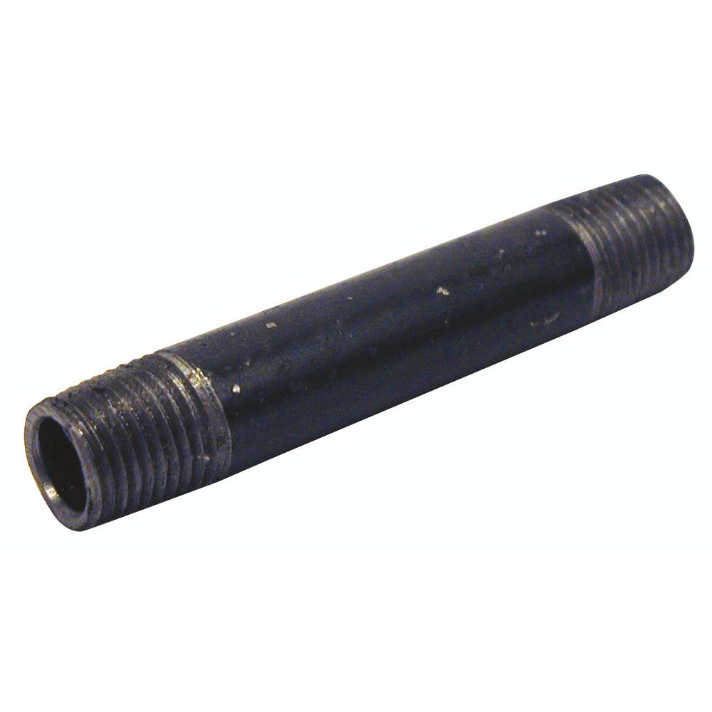 3/8 Inch X 2 Inch Black Steel Nipple Pipe Fitting - Mueller Global Model 582-020hn