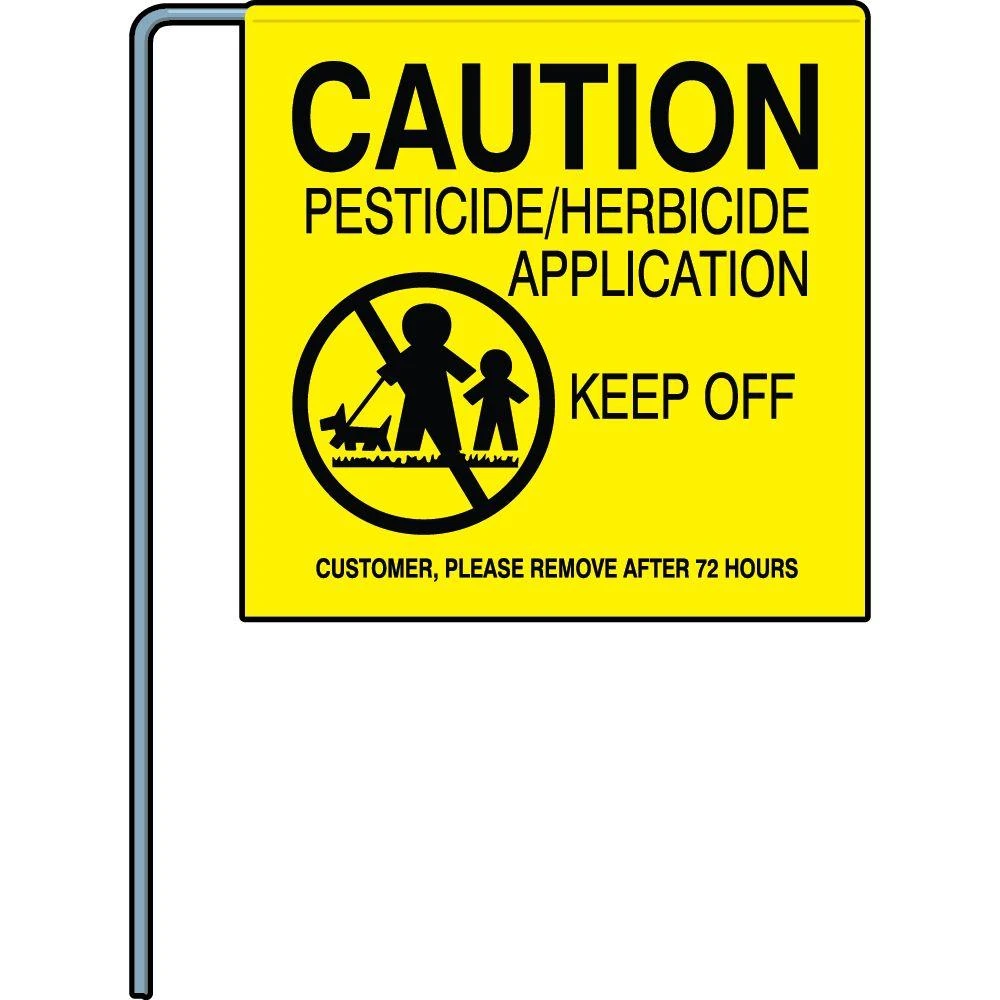 2.5 Inch X 18.5 Inch Plastic Pesticide Lawn Flags - Model Sf-21ps