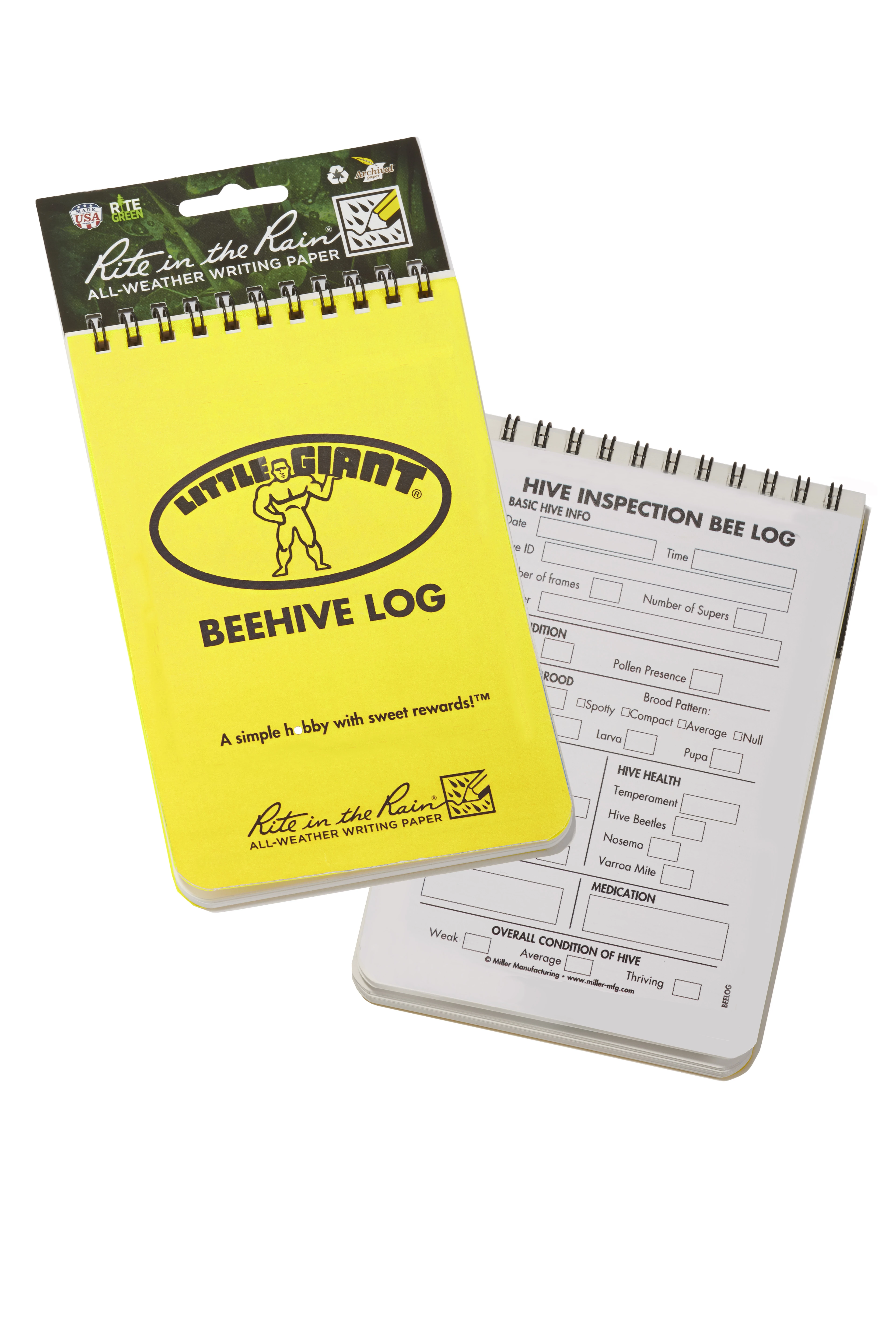 Beehive Log Waterproof Notepad For Beekeeping