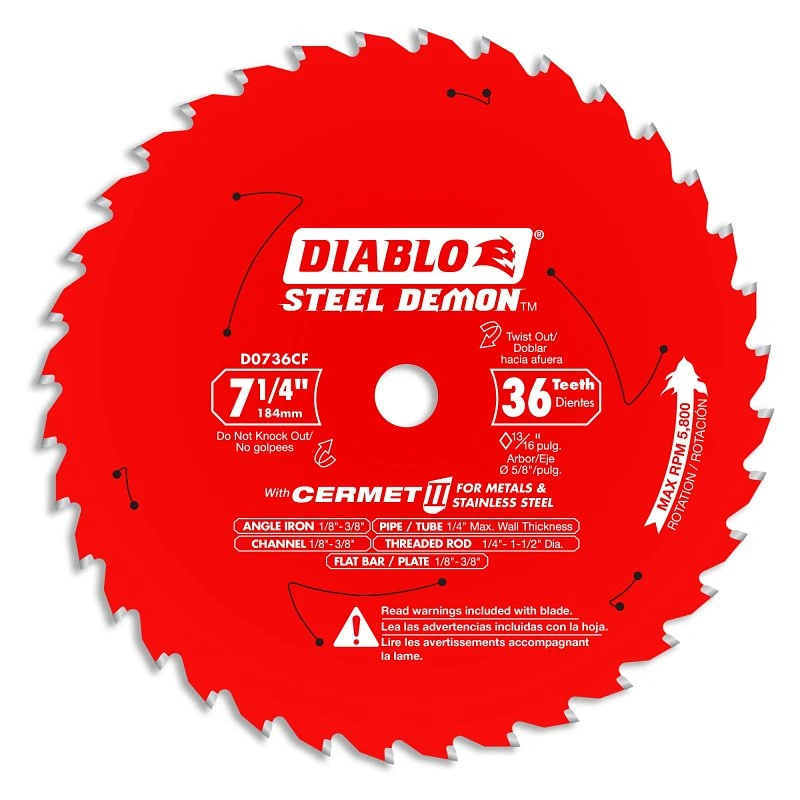 7-1/4 Inch Cermet Ii 36 Tooth Blade For Metal And Stainless Steel Cutting