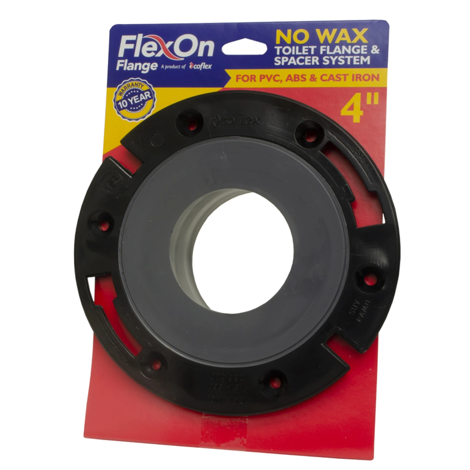 No Wax Plastic Toilet Flange And Spacer System, 4 Inch, Model Pb-204