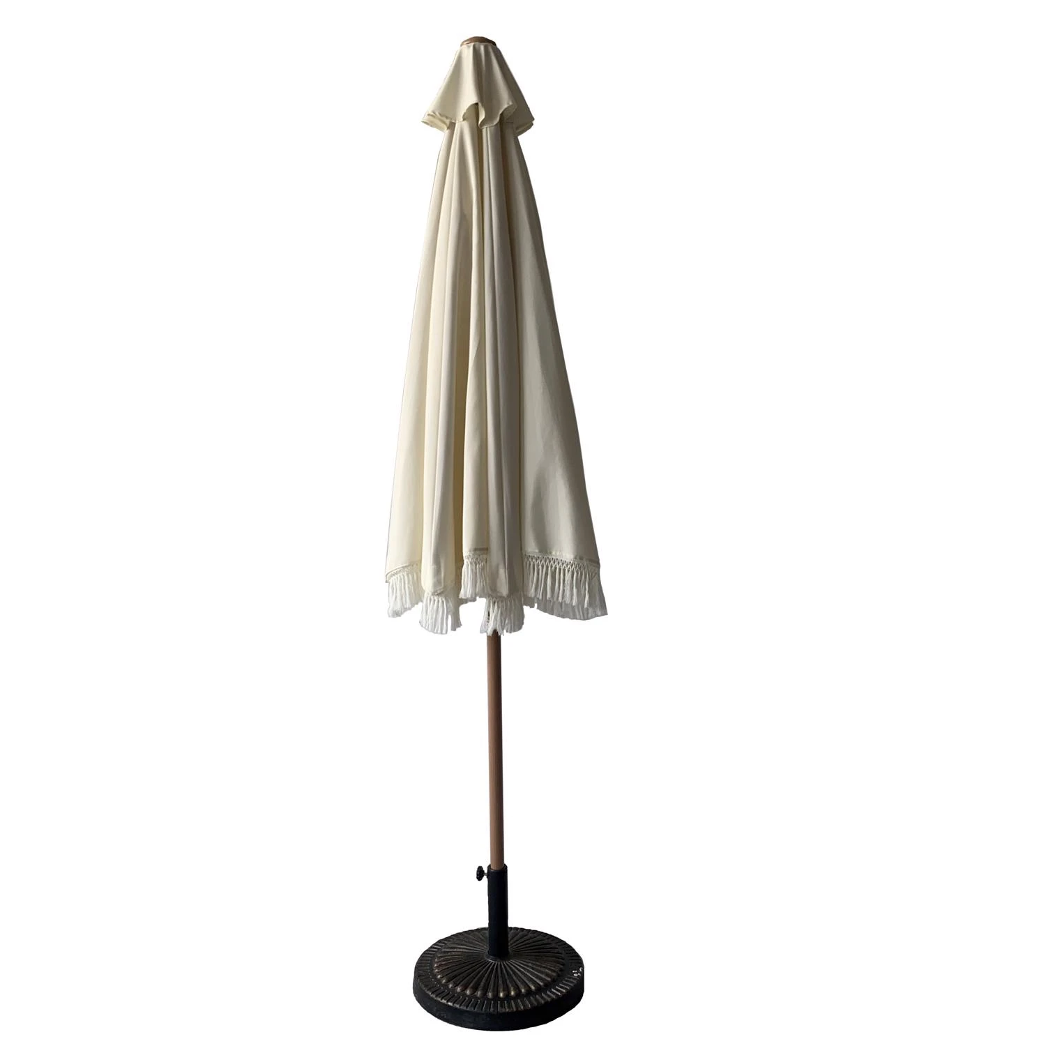 9 Ft. Tiltable White Patio Umbrella With Steel Pole