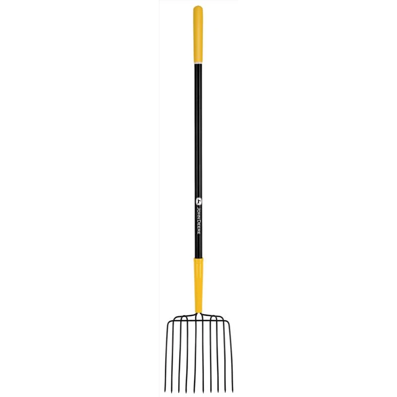 10 Tine Steel Bedding Fork With 48 In. Fiberglass Handle