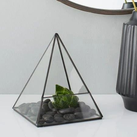 Pyramid Glass Terrarium For Indoor Plants And Succulents