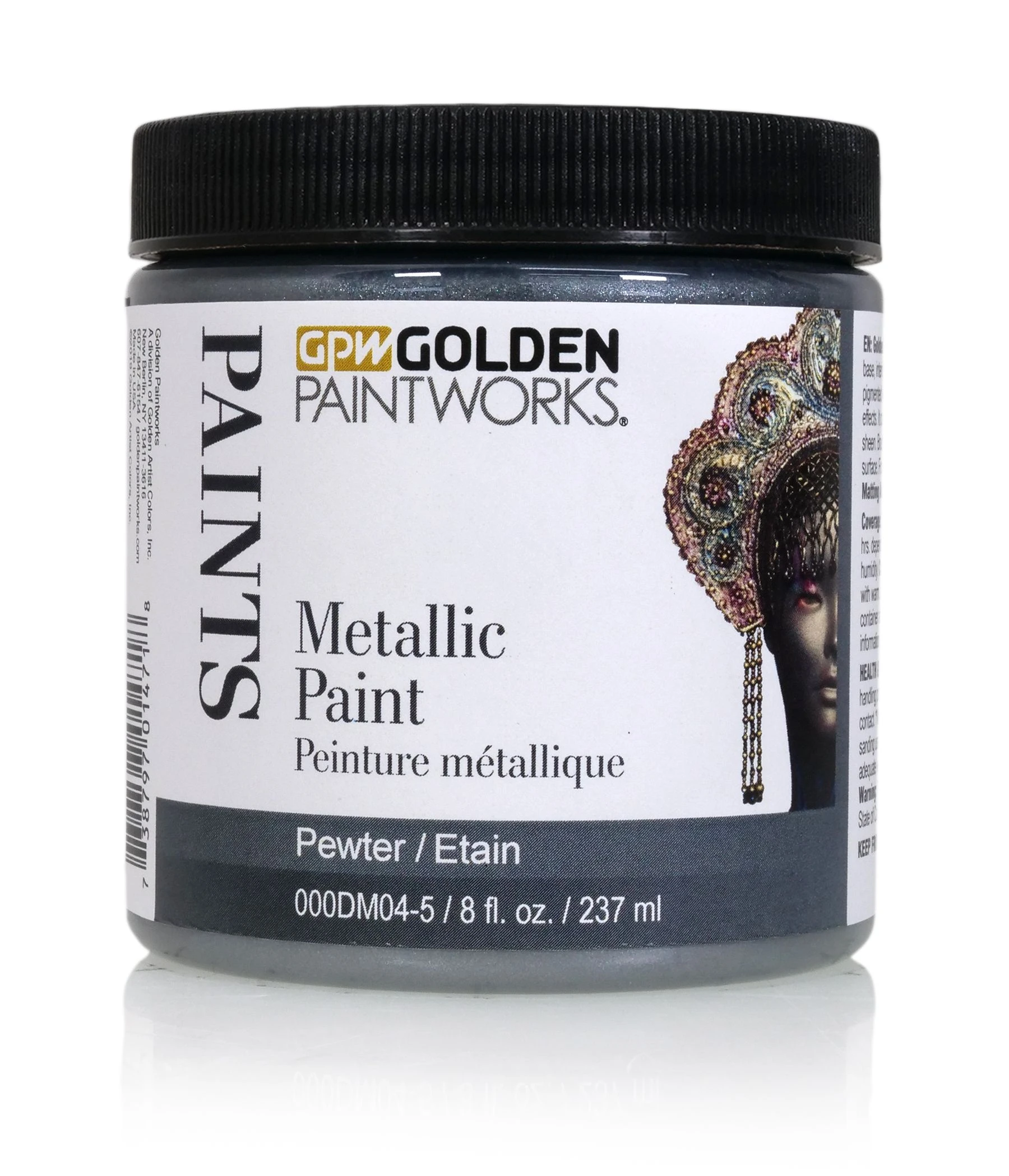 Pewter 8oz Jar Metallic Paint - Water Based Interior Acrylic
