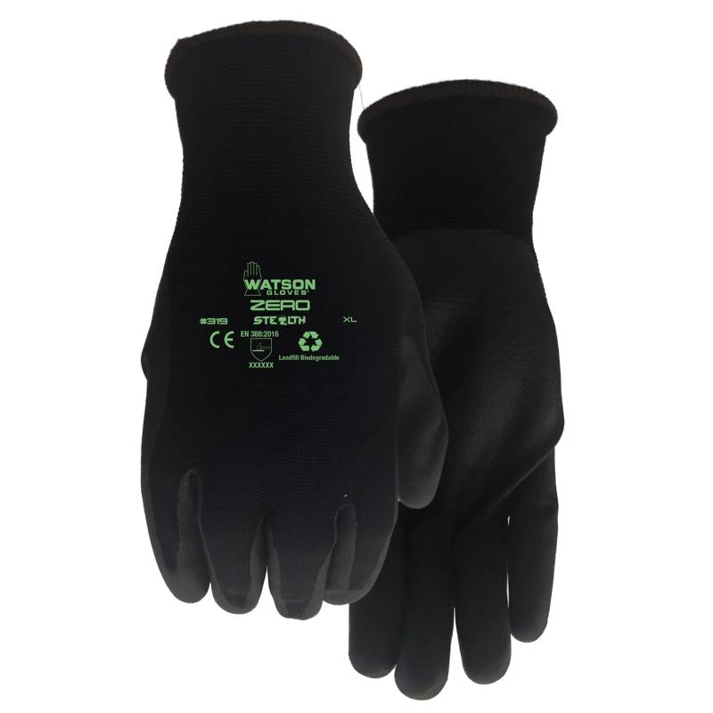 Stealth Xl Nylon/nitrile Zero Black Gloves - Coated Work Gloves