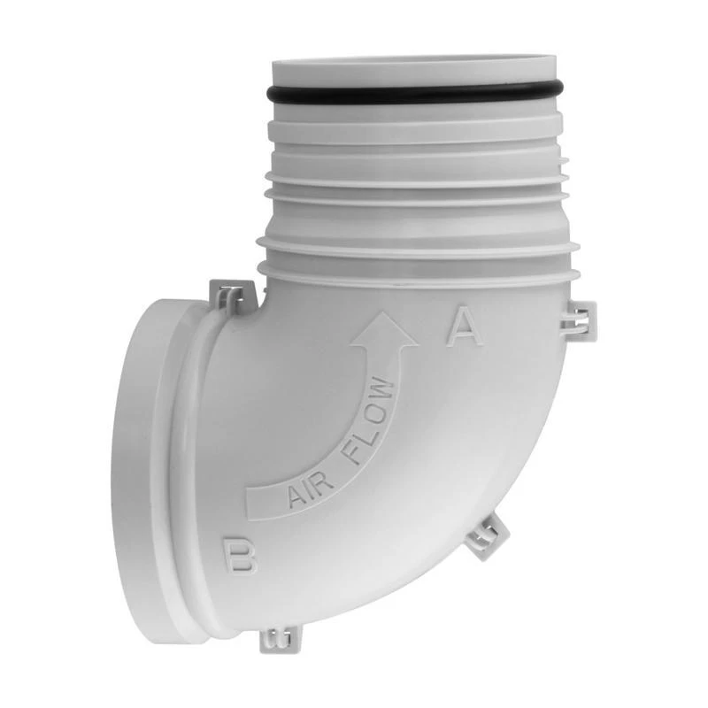 5.25 In. L X 4 In. D White Poly 90 Degree Dryer Connector Elbow