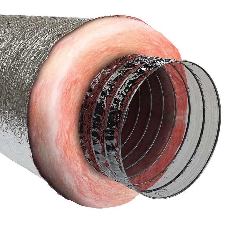25 Ft. Long X 5 In. Diameter Silver Poly Duct With R-value 6