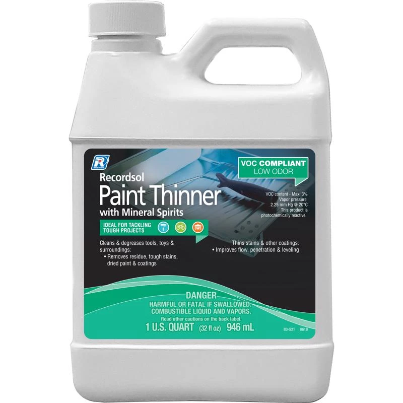 Mineral Spirits Paint Thinner 1 Quart - Low Odor, Noncorrosive Solvent