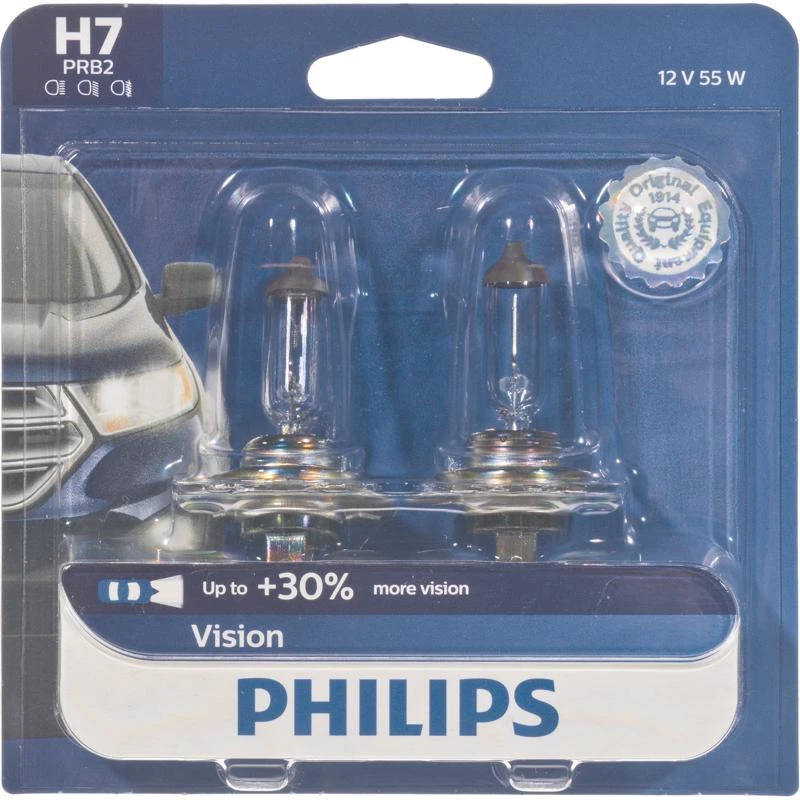 Vision Halogen High/low Beam Automotive Bulb H7prb2 - 12 Volts, 55 Watts, 2 Pack