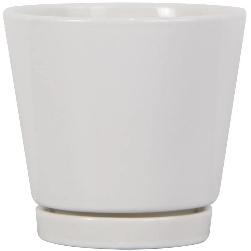 4 In. H X 4 In. W X 4 In. D White Ceramic Knack Planter