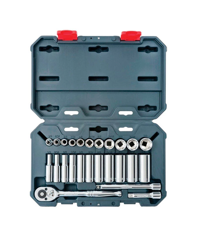 3/8 In. Drive Sae 30 Piece Socket Wrench Set With Quick Release