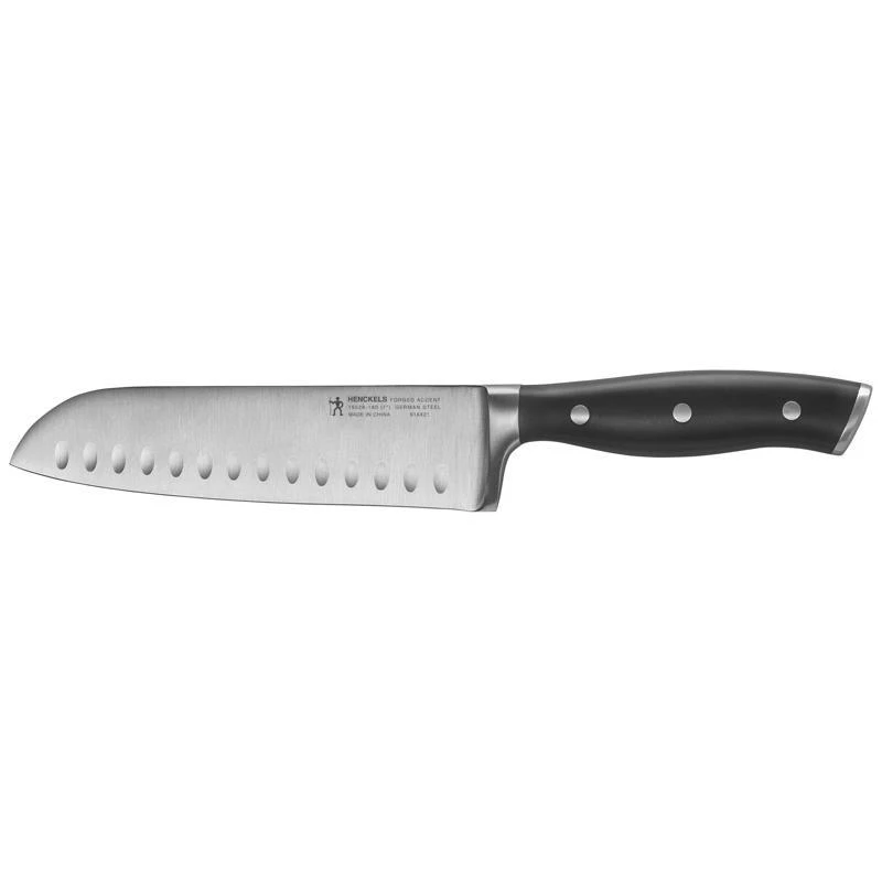 7 Inch Stainless Steel Santoku Knife With Black/silver Handle