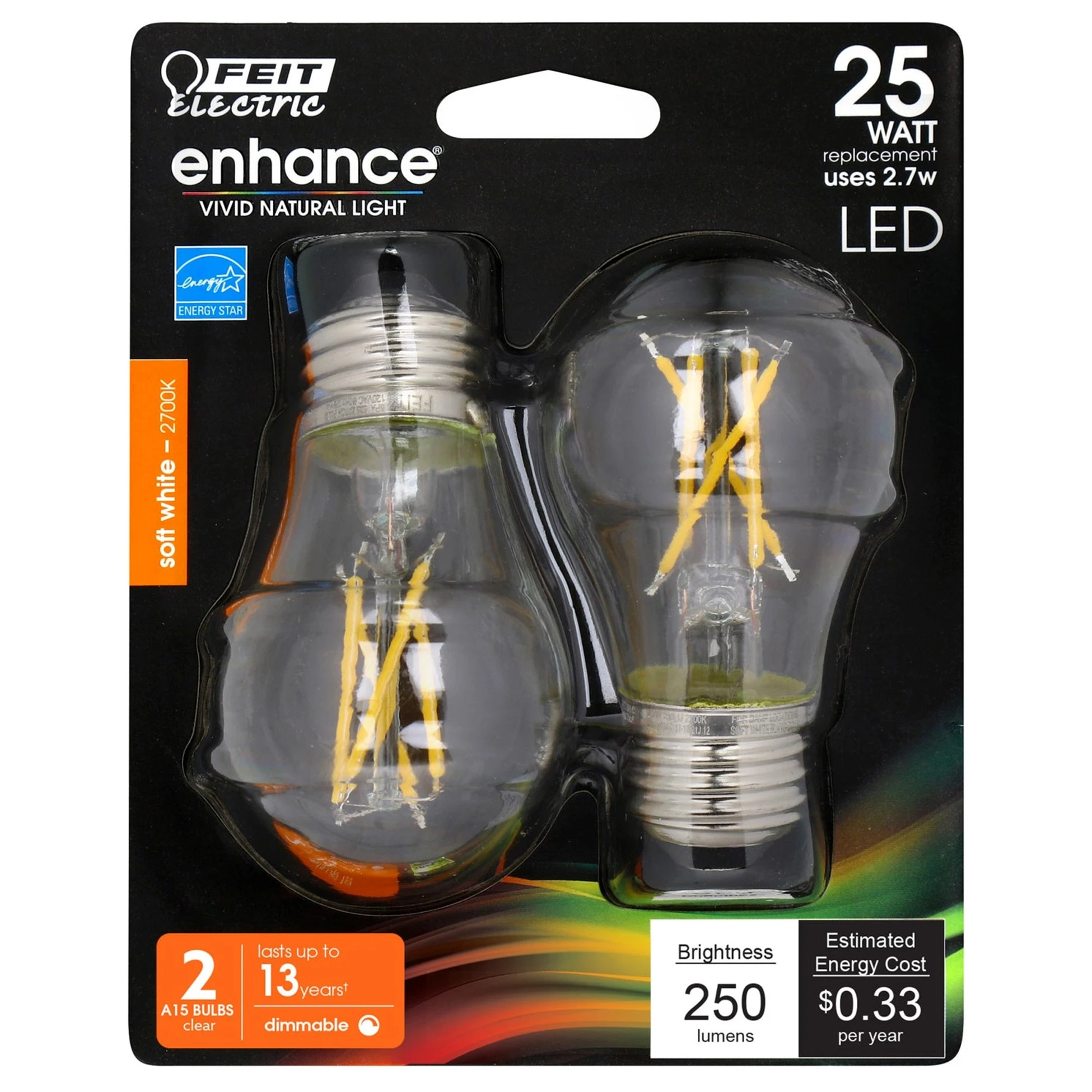 Feit A15 E26 (Medium) Filament LED Bulb Soft White 25 Watt Equivalence 1 pk