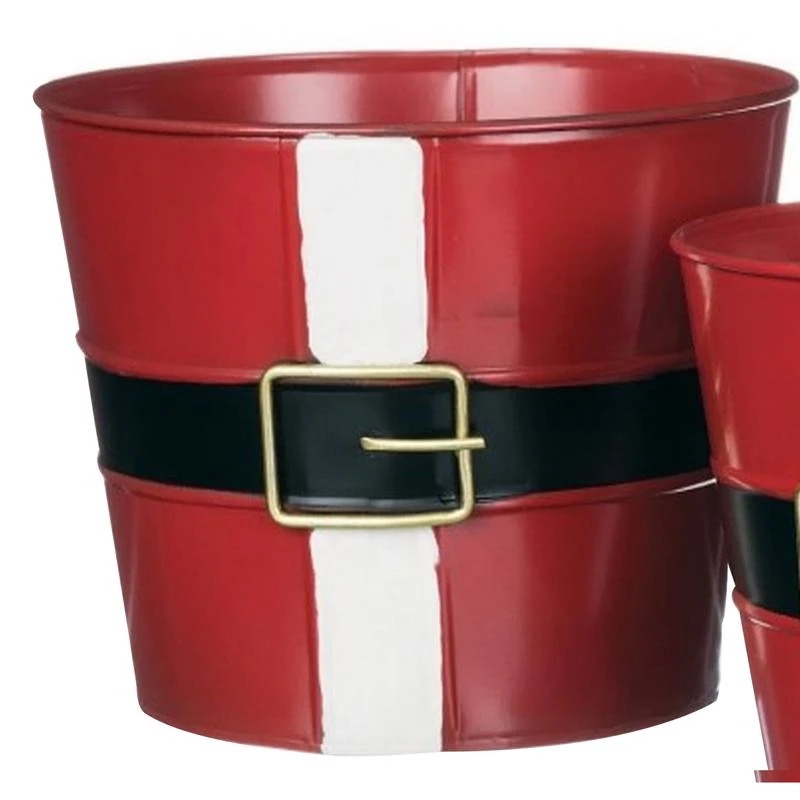Red/white Santa Belt Table Decor 10.5 In. - Festive Holiday Accent