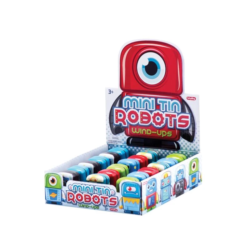 Mini Tin Robots Retro Toy Assorted - 2.5 In Height, 1 In Width, Model Mtra
