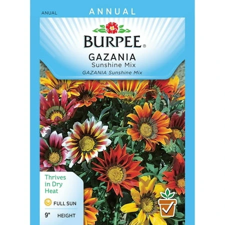 Gazania Sunshine Mix Flower Seeds - 43794 Seed Packet For Vibrant Gardens