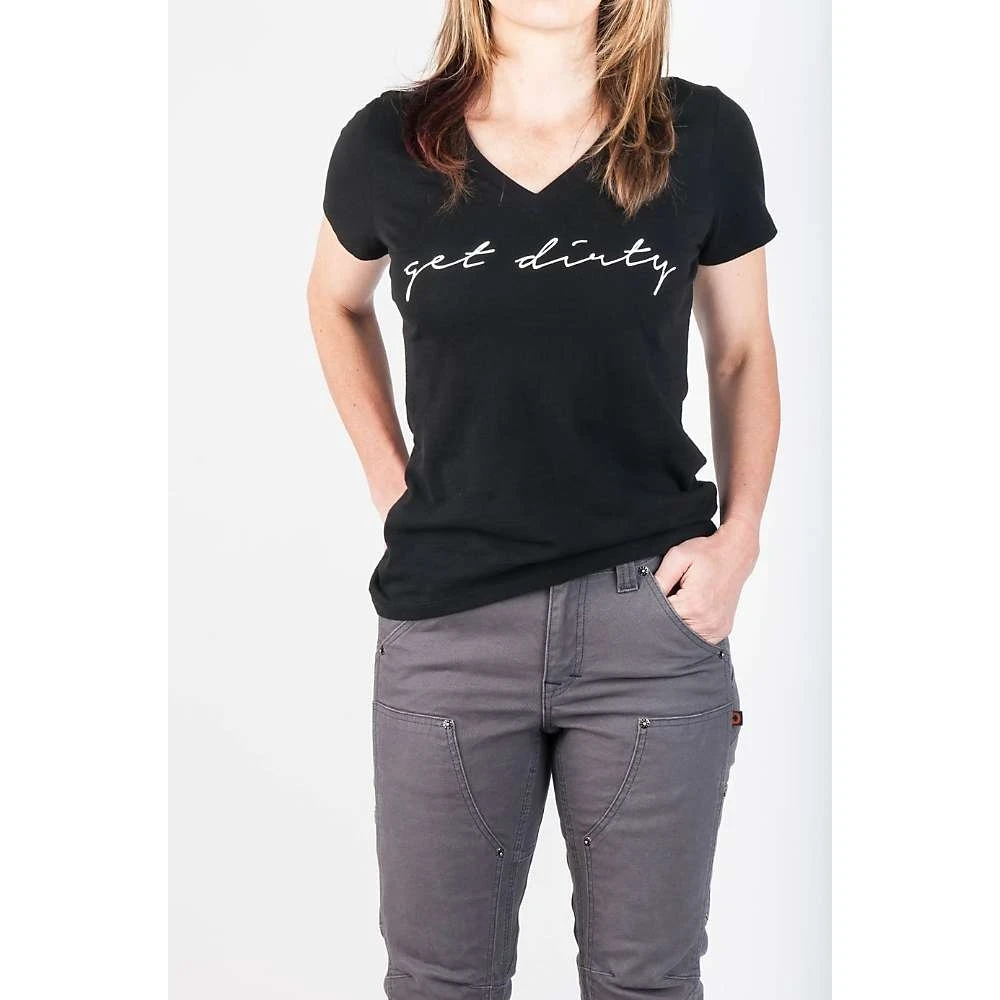 Women's Get Dirty Graphic V-neck T-shirt - Small - Black