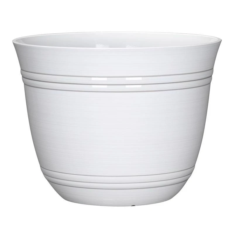 11 In. H X 14.5 In. D Polyresin Galileo Planter - White