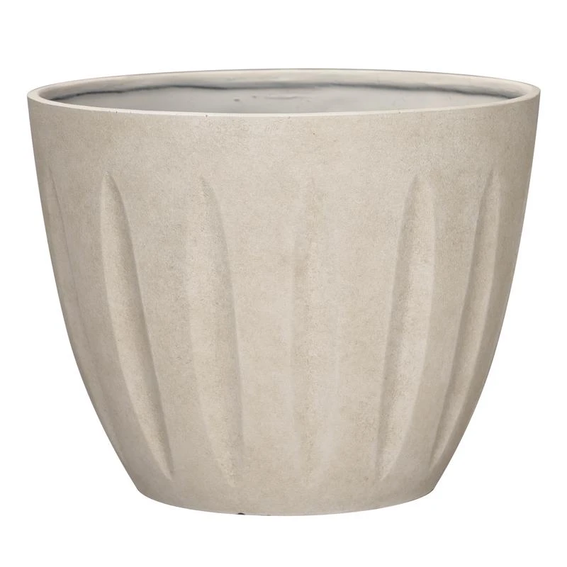 13 In. H X 16 In. D Polyresin Spritzer Planter In Sand Color