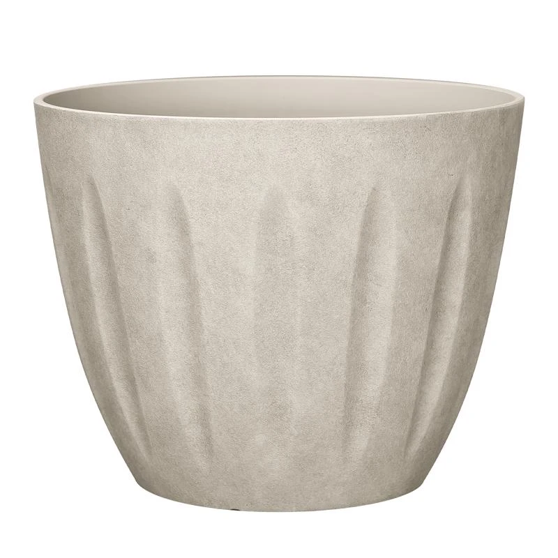 10 In. H X 12 In. D Polyresin Spritzer Planter In Sand Color