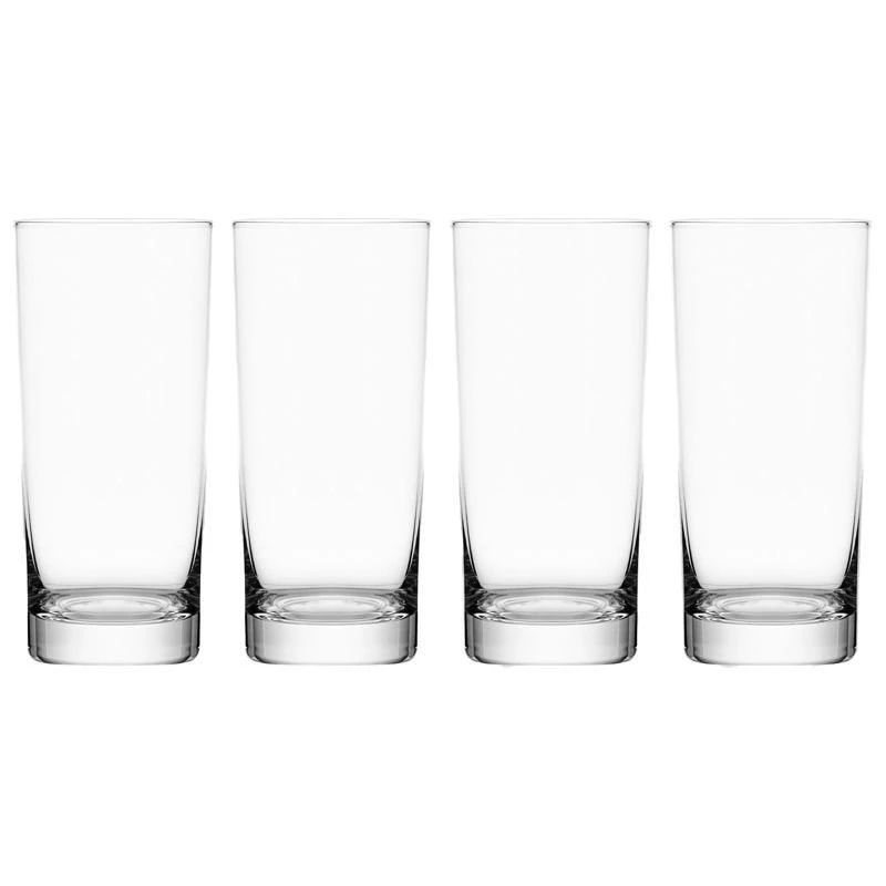 Mikasa Parker 16 Oz Clear Crystal Highball Glass Set Of 4