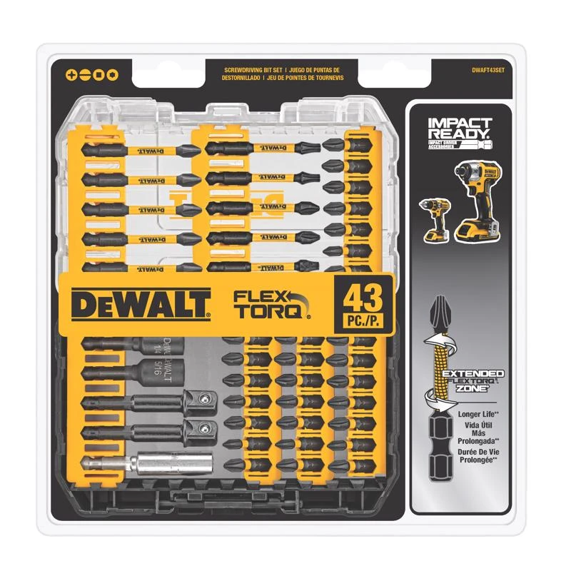 Flextorq 43 Piece Assorted Screwdriving Bit Set With Magnetic Hex Shank