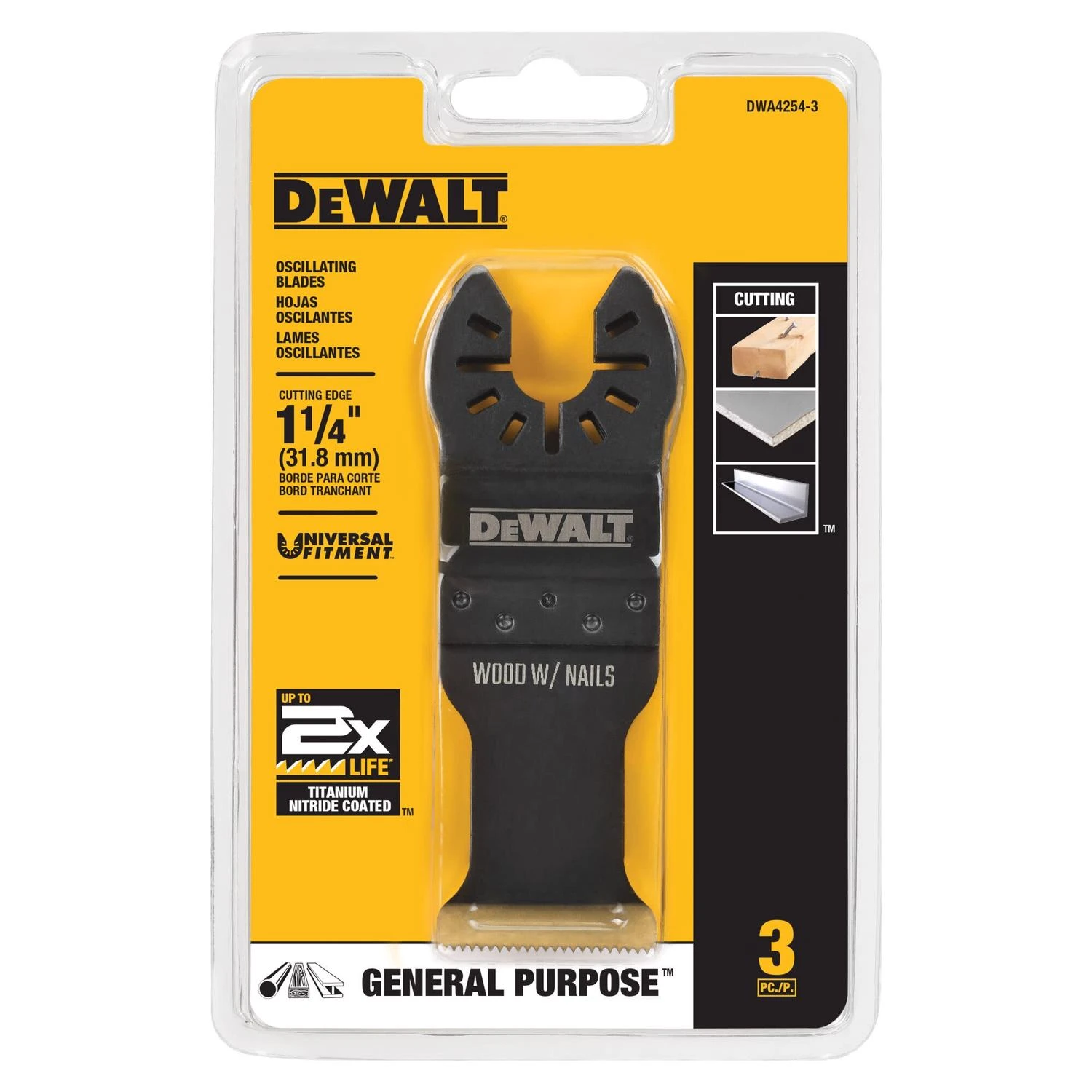 Oscillating Tool Carbide Wood and Metal Cutting Blades 1-1/4 Inch 3 Piece Pack