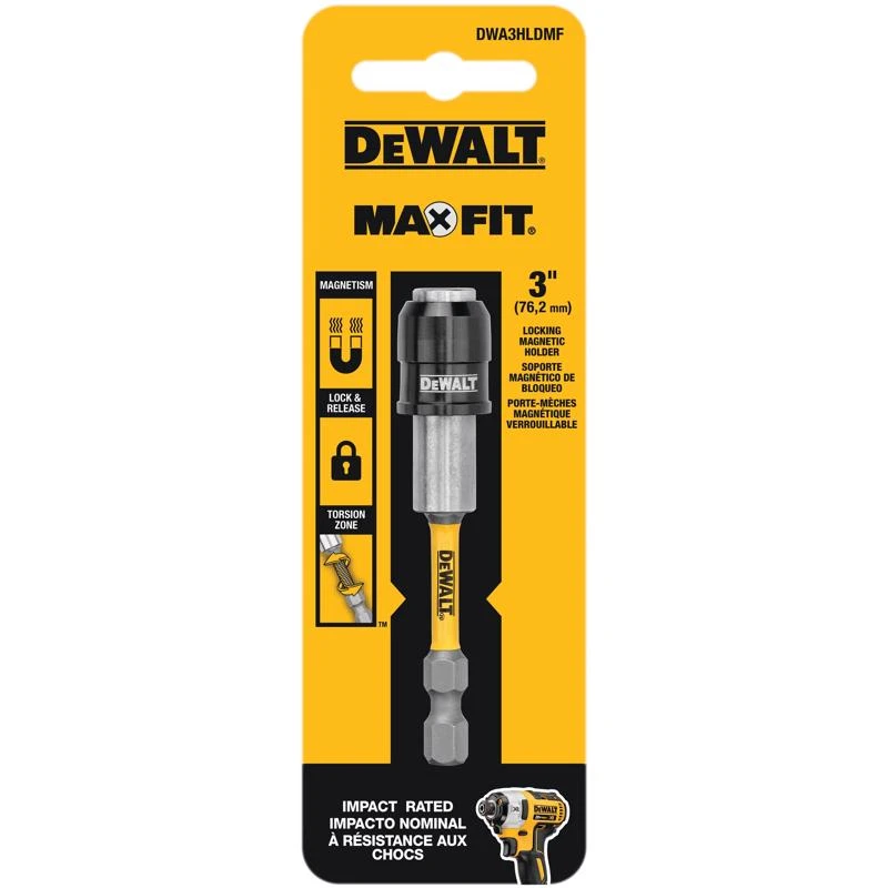 Max Fit 3 Inch Steel Magnetic Bit Holder With 1/4 Inch Hex Shank