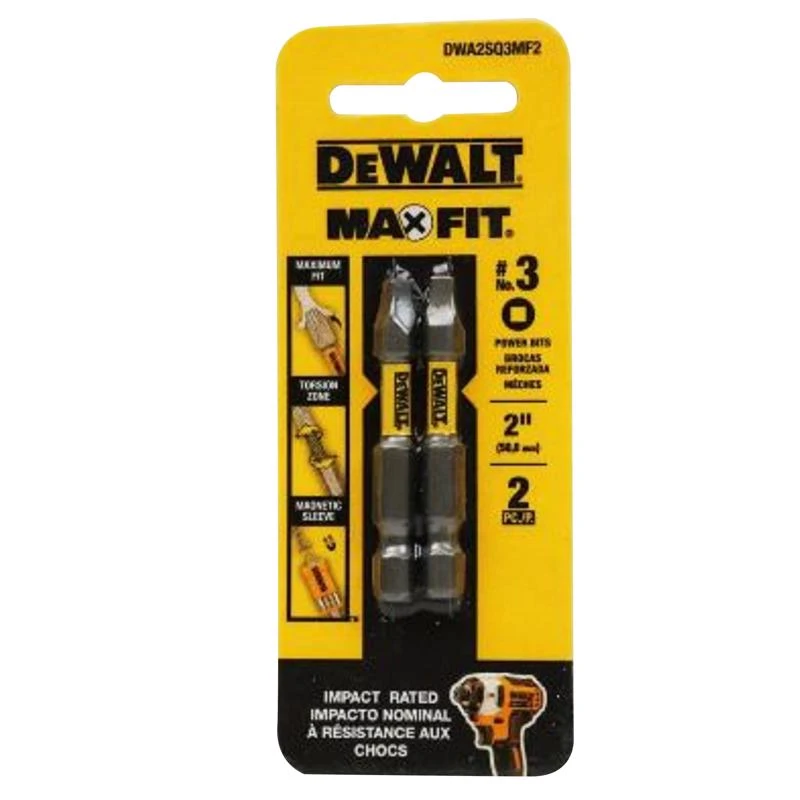 Maxfit Square 2 In. L Sq3 Screwdriver Bit Steel 2 Piece Set