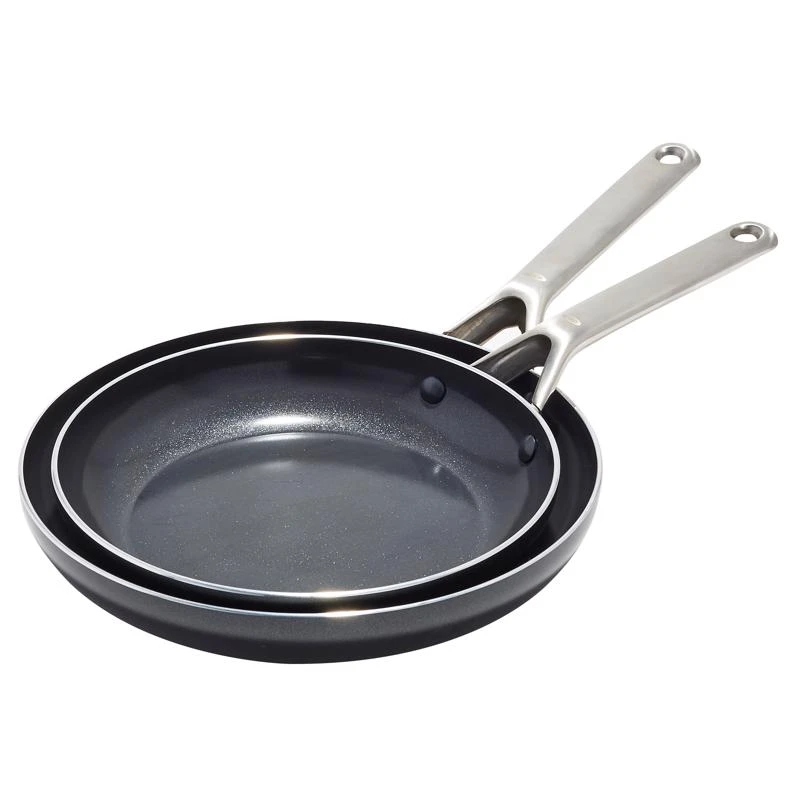 Agility Ceramic Fry Pan Set - 2 Piece Nonstick Cookware In Black