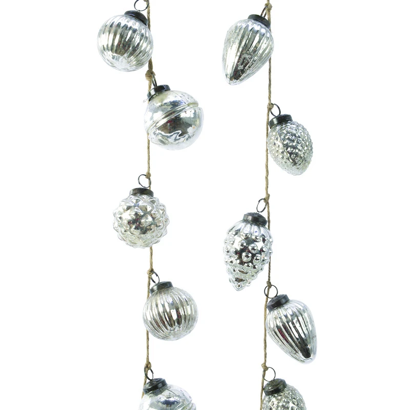 Decoris Bauble Garland 2 Pk, Model 191242, Indoor Christmas Decor, Plastic, 10.75" Height