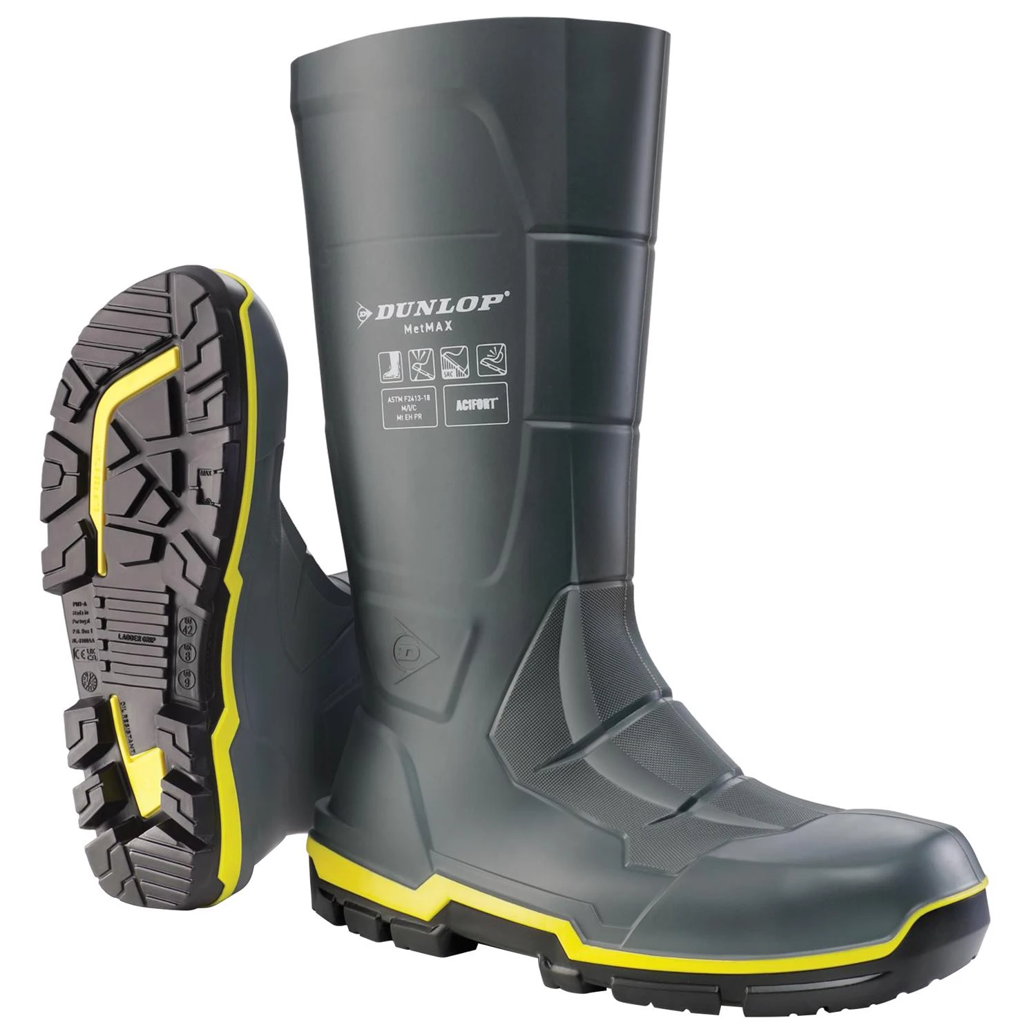 Men's Steel Toe Waterproof Boots Size 11 Us Gray