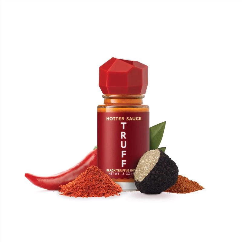 Black Truffle Infused Hotter Sauce 1.5 Oz Bottle - Gourmet Flavor