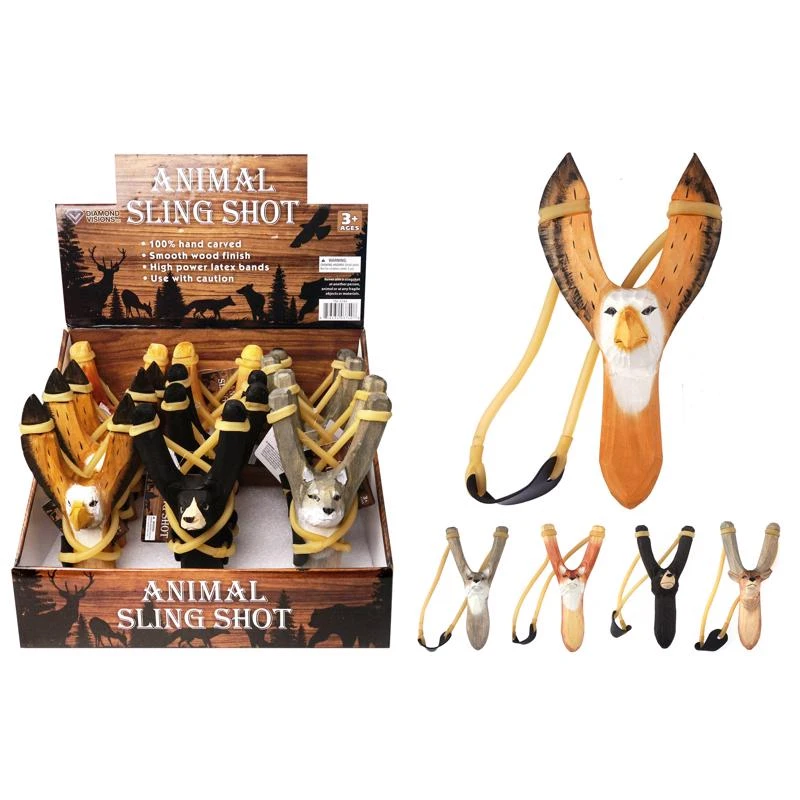 Animal Sling Shot Wood Assorted - Fun Outdoor Toy For Ages 3+