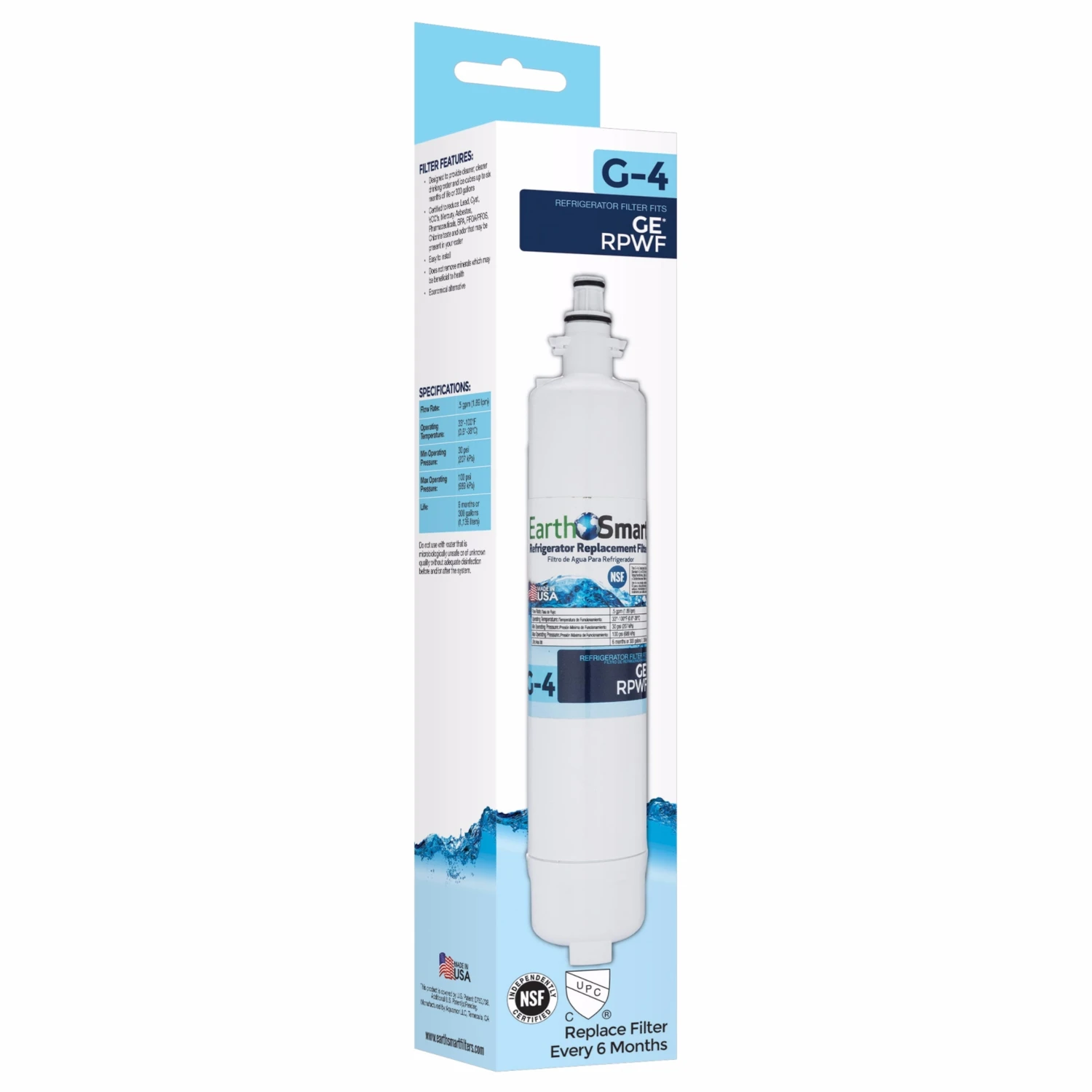 G-4 Refrigerator Replacement Water Filter For Ge Rpwf - High Capacity