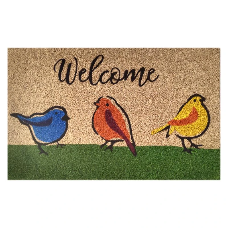 DOOR MAT COIR WELC BIRDS