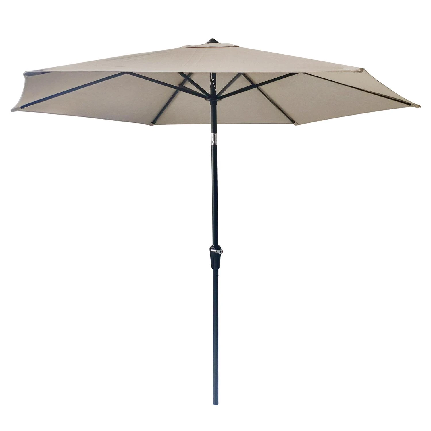 Wilmette 9 Ft. Tiltable Beige Patio Umbrella With Steel Pole