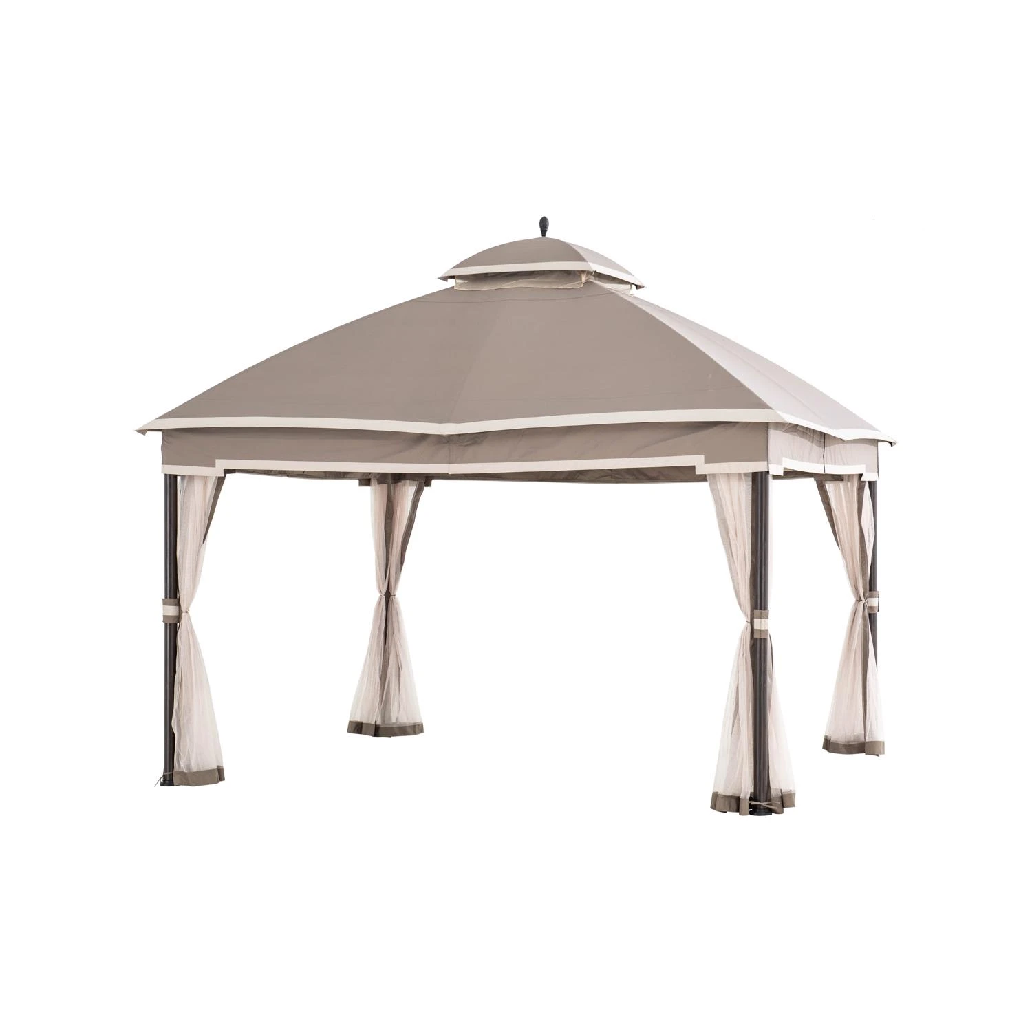 Fabric Domed Soft Top Gazebo With Curtain And Netting 11 Ft. H X 10 Ft. W X 12 Ft. L