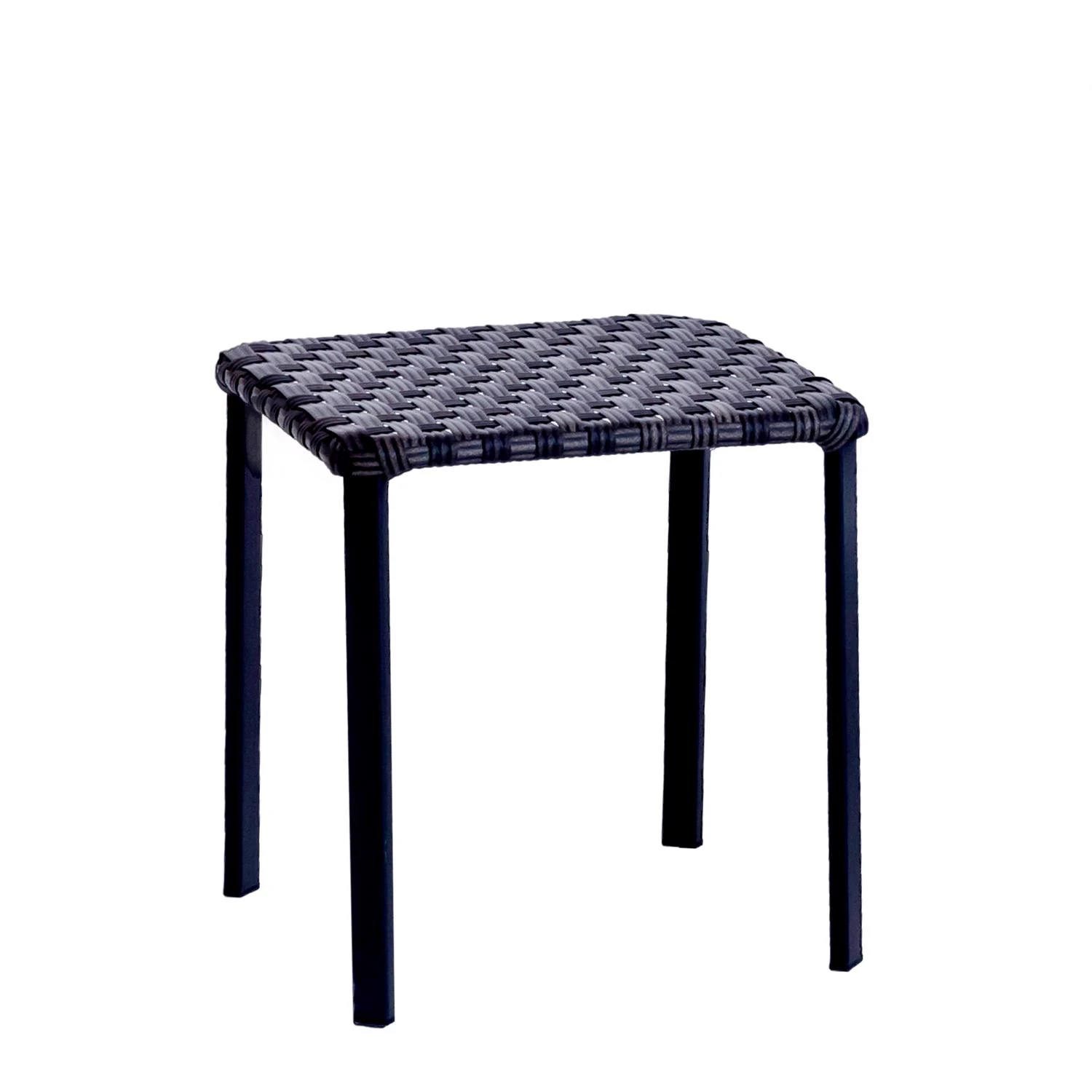 Brown Square Wicker Stackable Side Table - H22st2408