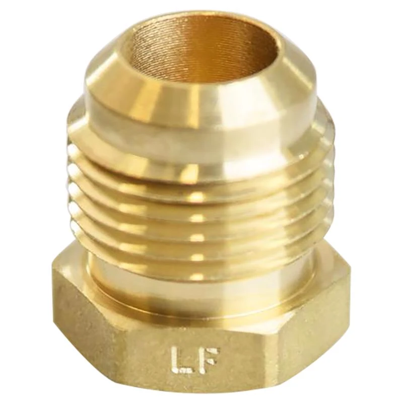 5/8 In. Flare Brass Hex Plug For Copper And Aluminum Pipes